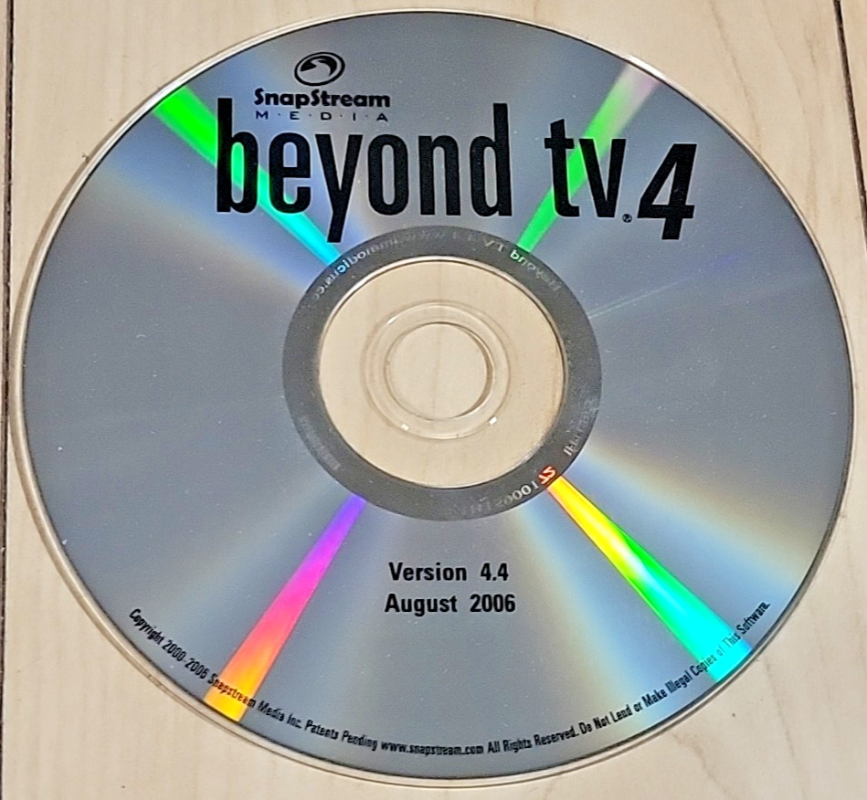 SnapStream Media Beyond TV 4 - 2006 CD Software -- READ