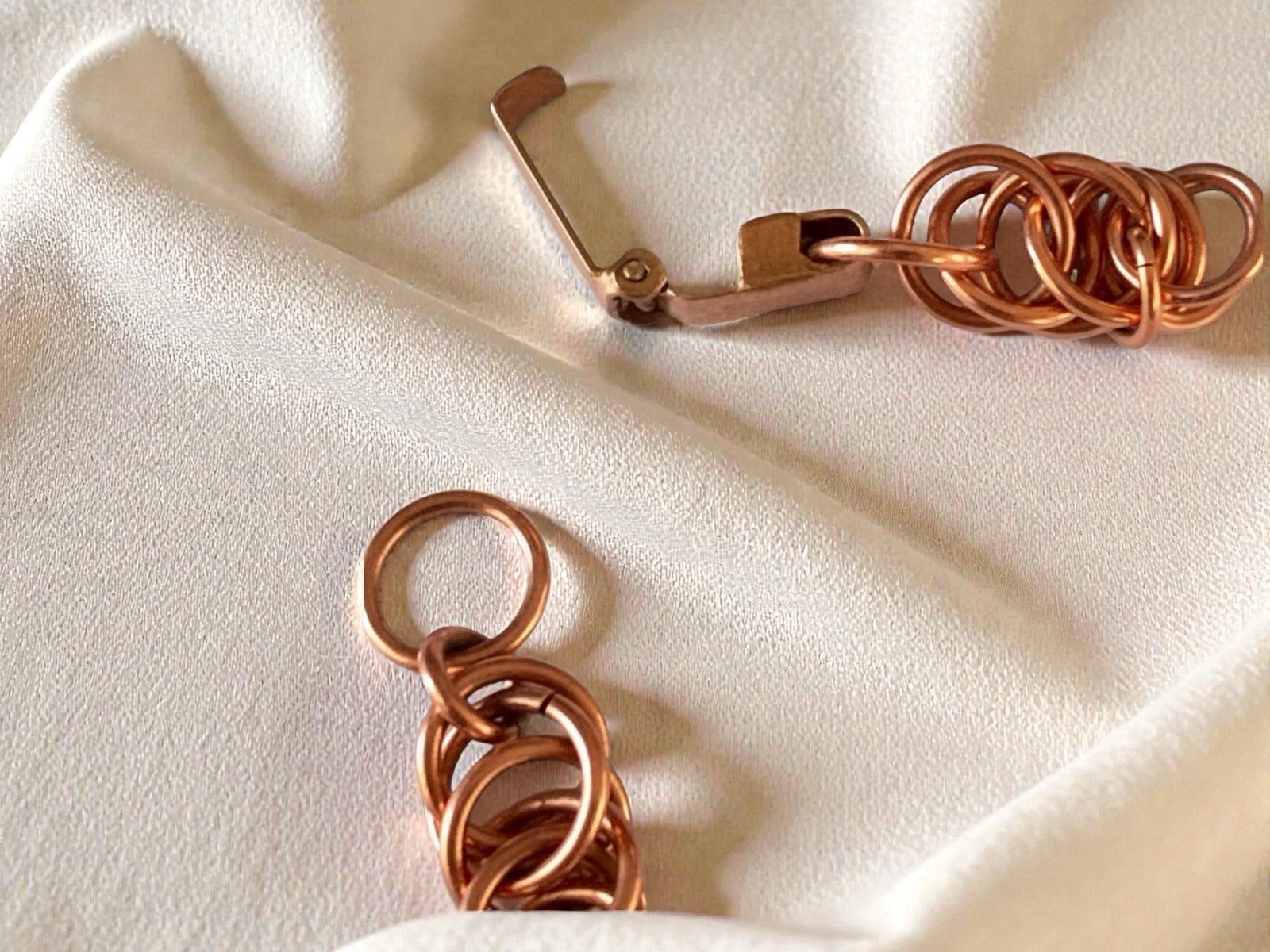 Solid Copper Bracelet • Persian 4-1 Chainmail • Handcrafted • Variety of Sizes