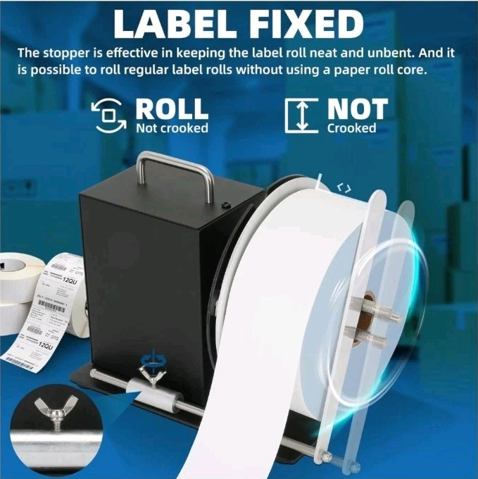 Automatic Label Rewinder, Supports 1", 1.5", 3" Core Holder, Adjustable Speed