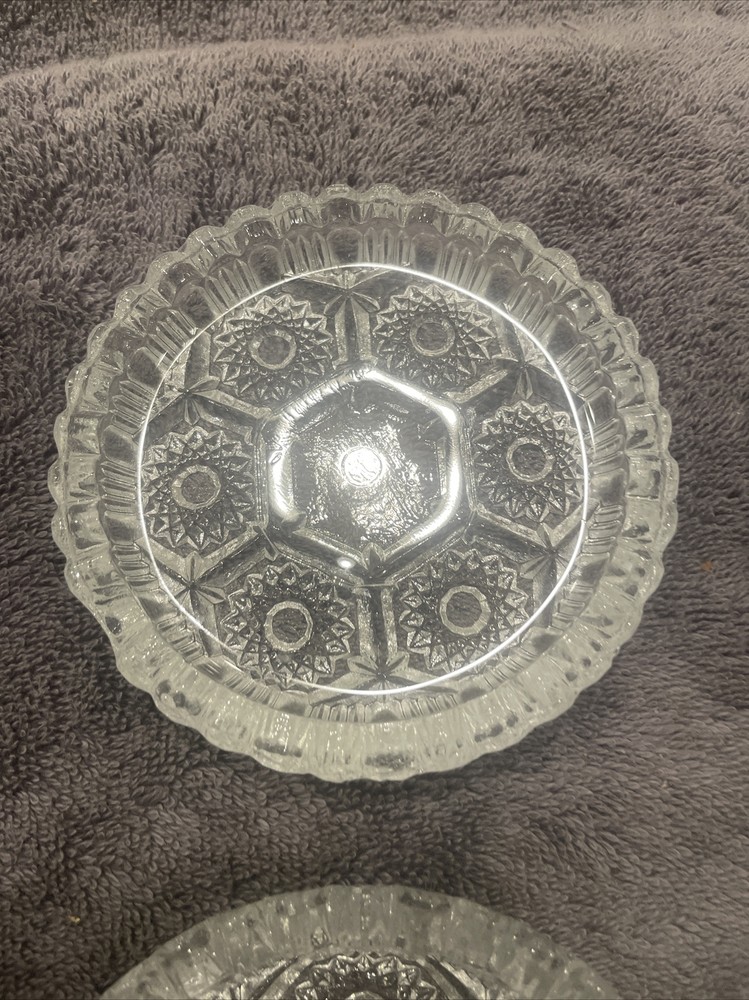 Vintage Clear Glass Ashtray 4.5” Diameter