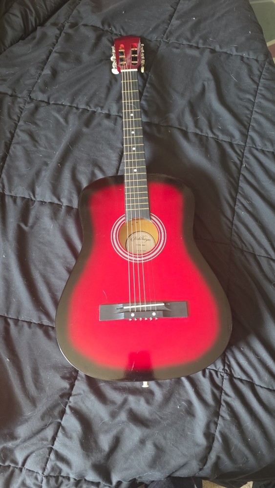 Red Dreadnought Acoustic Guitar 6 String Right-Handed