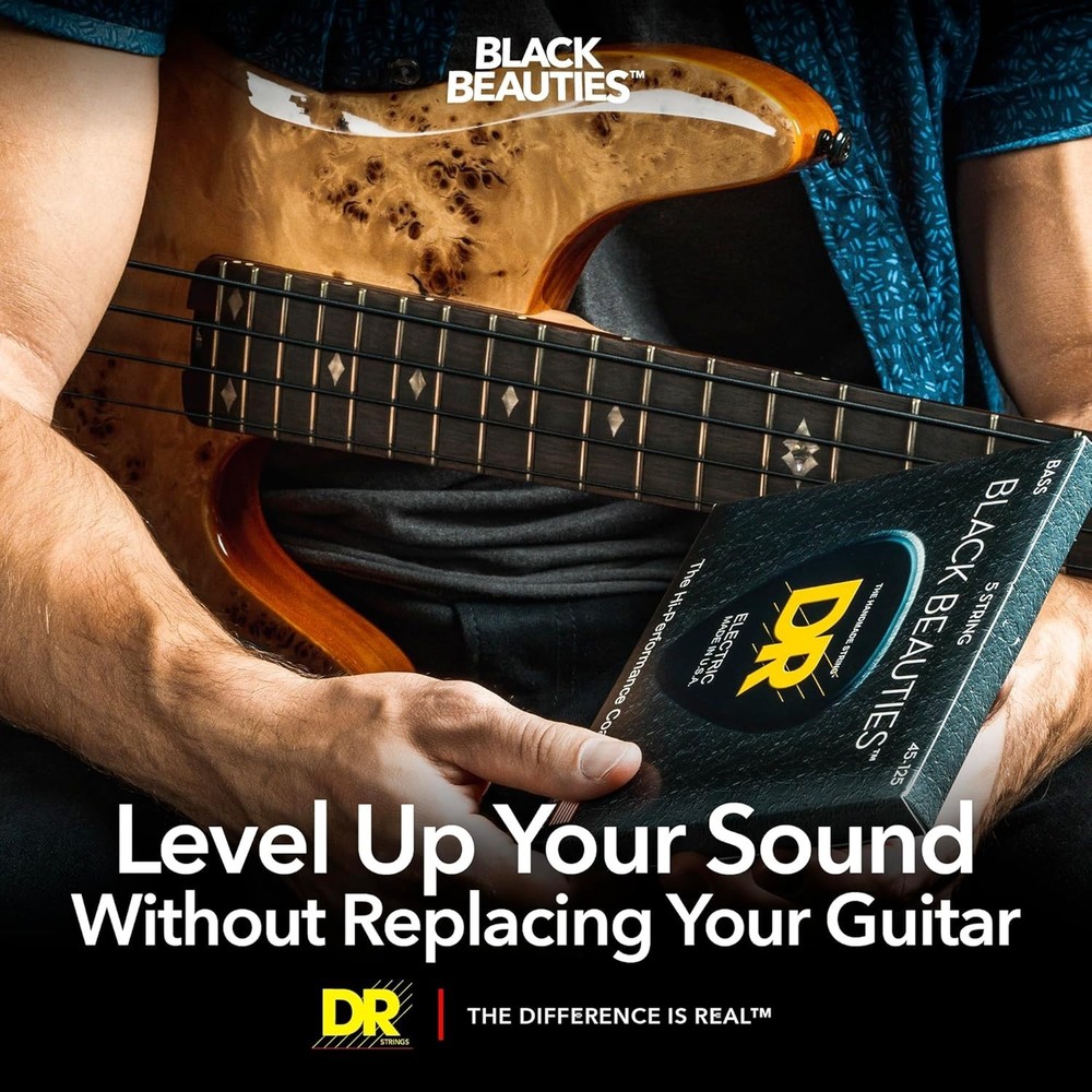 Extra-Life Black Coated Bass Strings Set
