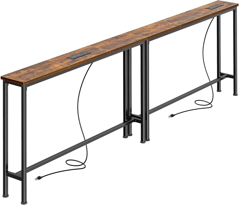 78.8 inch Narrow Console Table W/ Outlet Sofa Tables Behind Couch Table Long