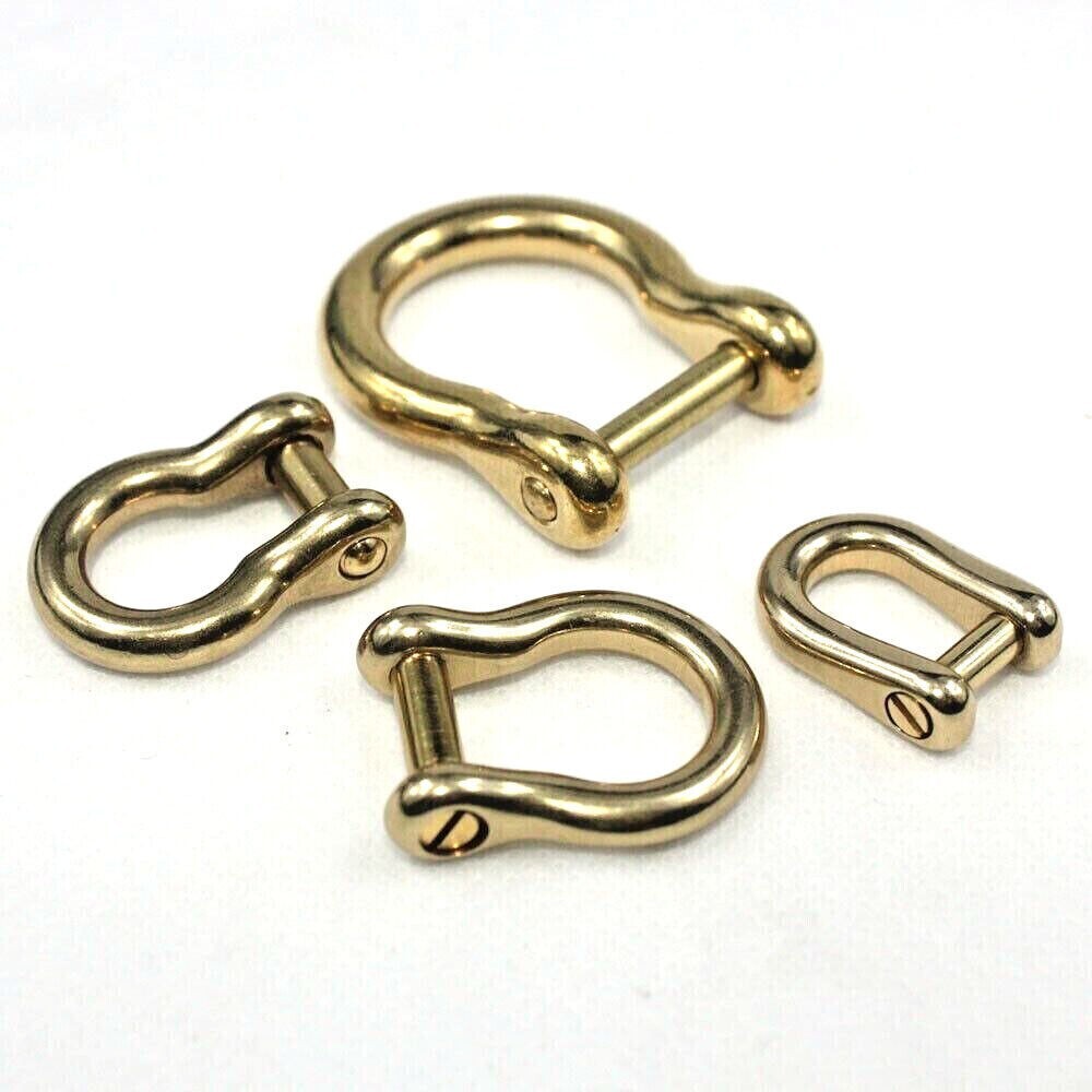 Solid Brass Bow Shackle Joint Connect D Ring For Bag Wallet Key Chain Use Crafts