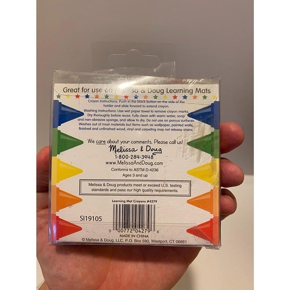 Melissa & Doug Learning Mat Crayons Write on and Wipe Off Coloring Set