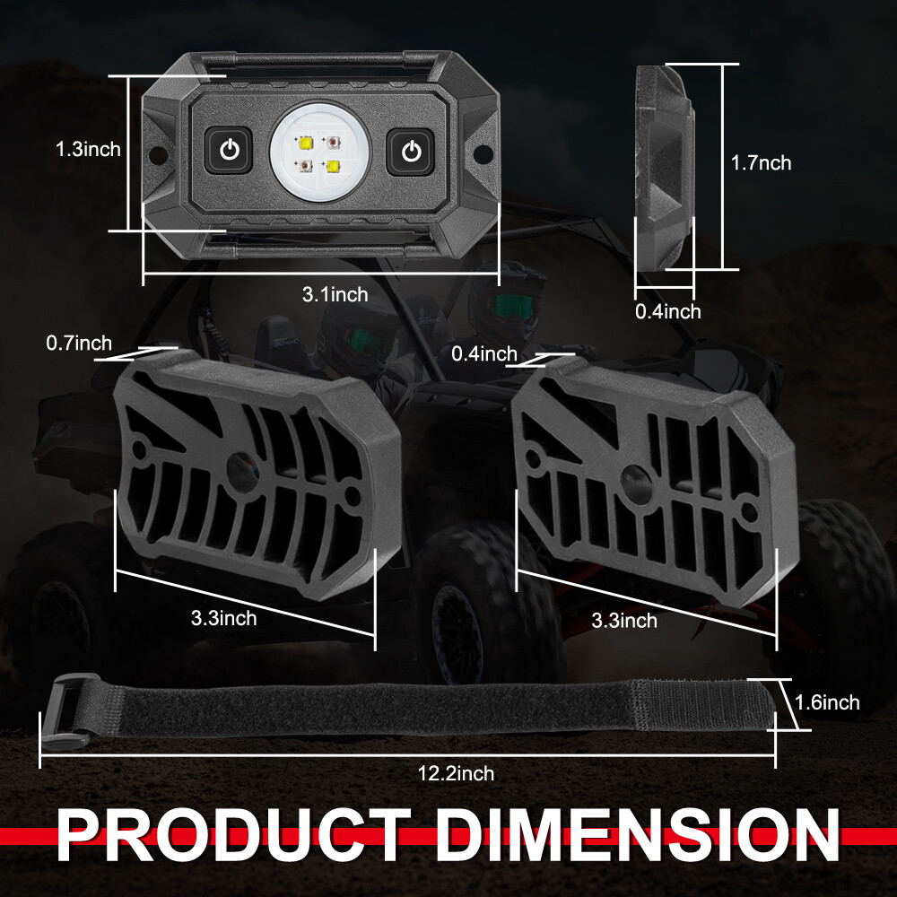 LED Dome Map Reading Light RED&White Car Interior Roll Bar Cage Mount switch UTV