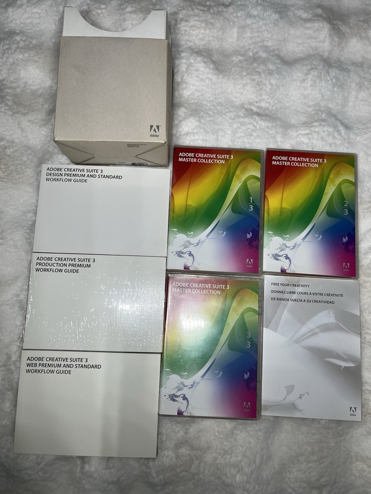 Adobe Creative Suite 3 Master Collection UPGRADE Complete 8 Discs & Serial #s
