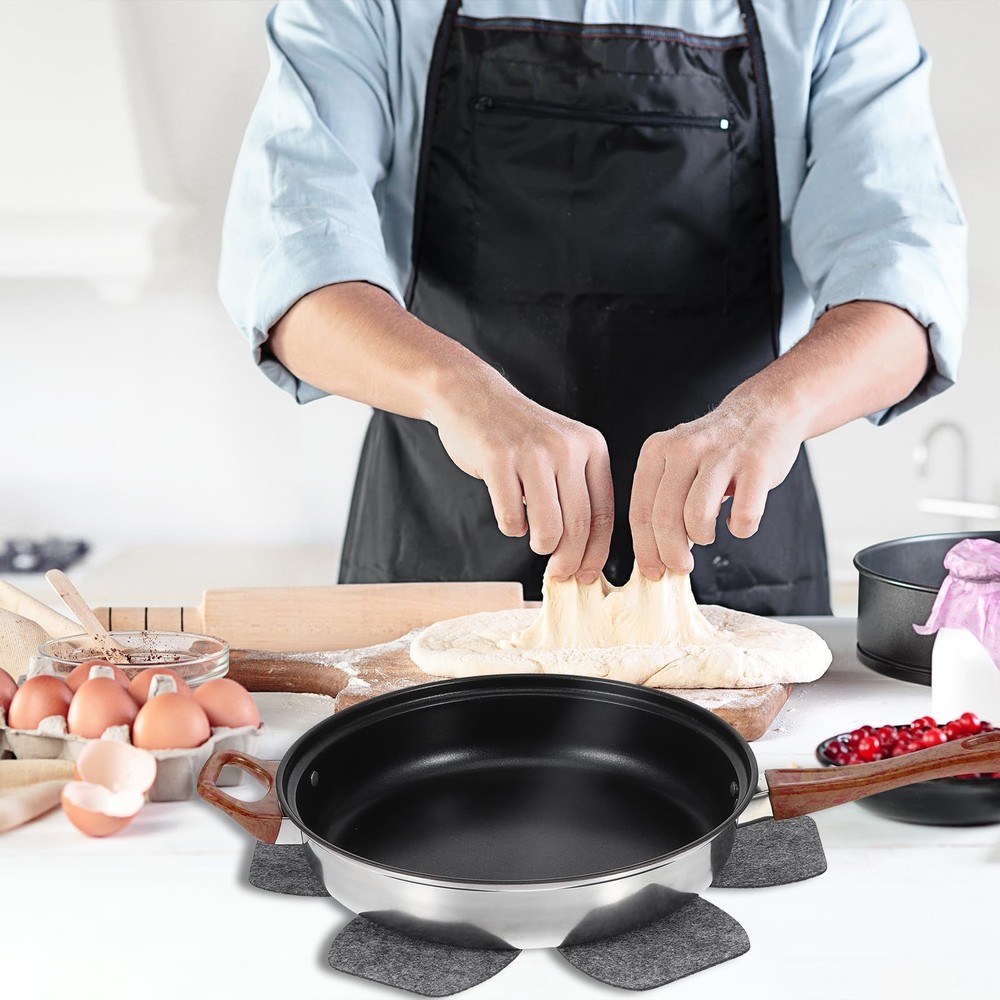 8-Piece Stackable Pot and Pan Separators with Felt Protectors, 4 Sizes