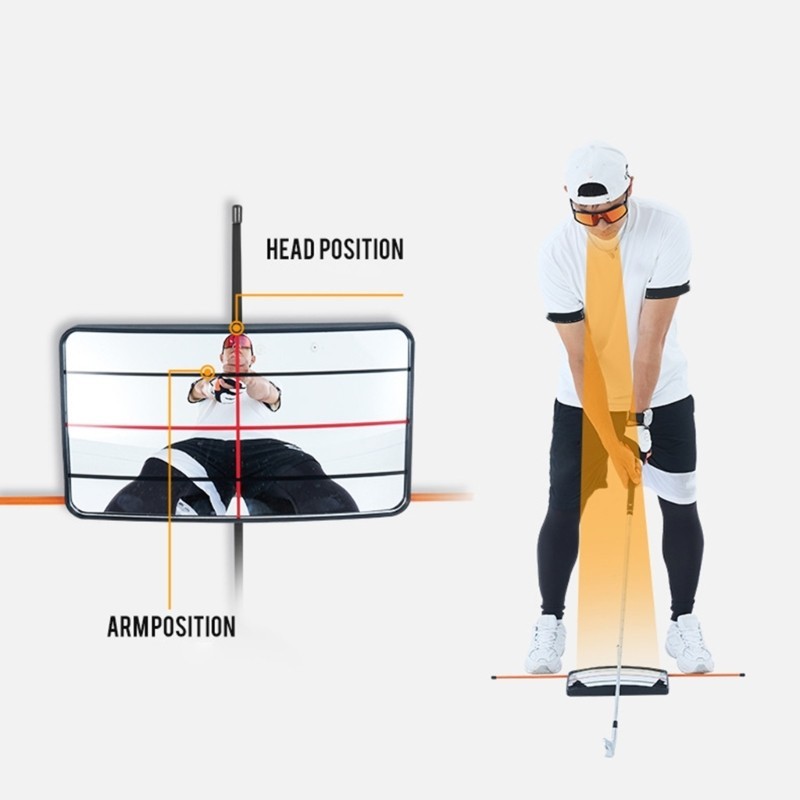 Golf Swing Standing Alignment Mirror Adjustable Training Tool For Beginner