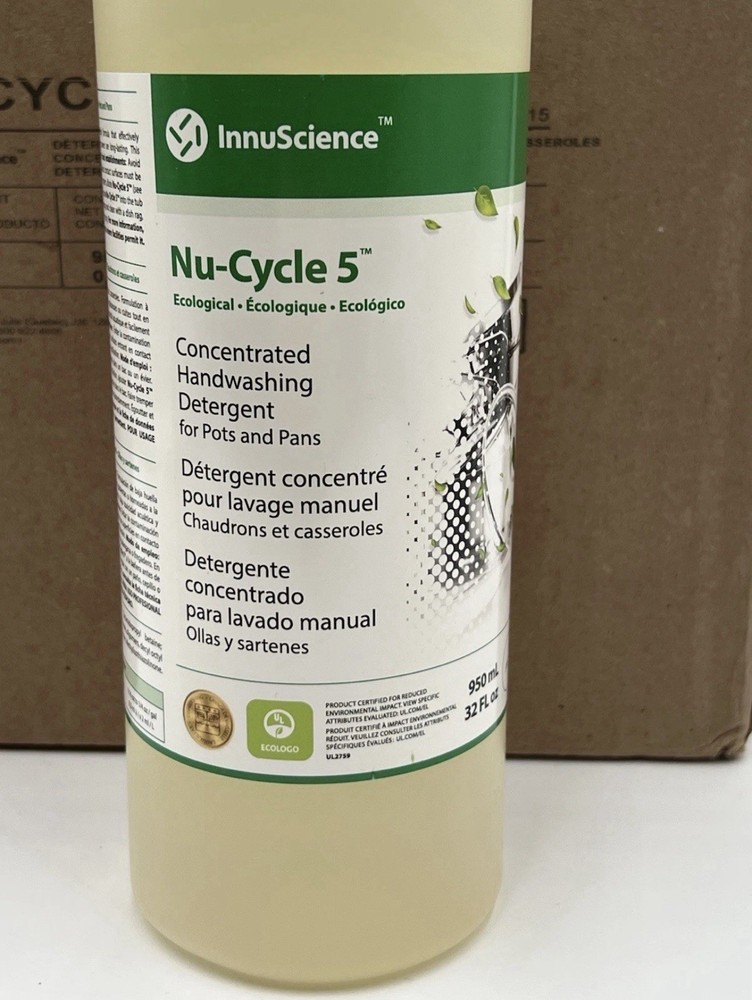 InnuScience Nu-Cycle 5 Eco Dishwashing Liquid Detergent 950ml Biodegradable