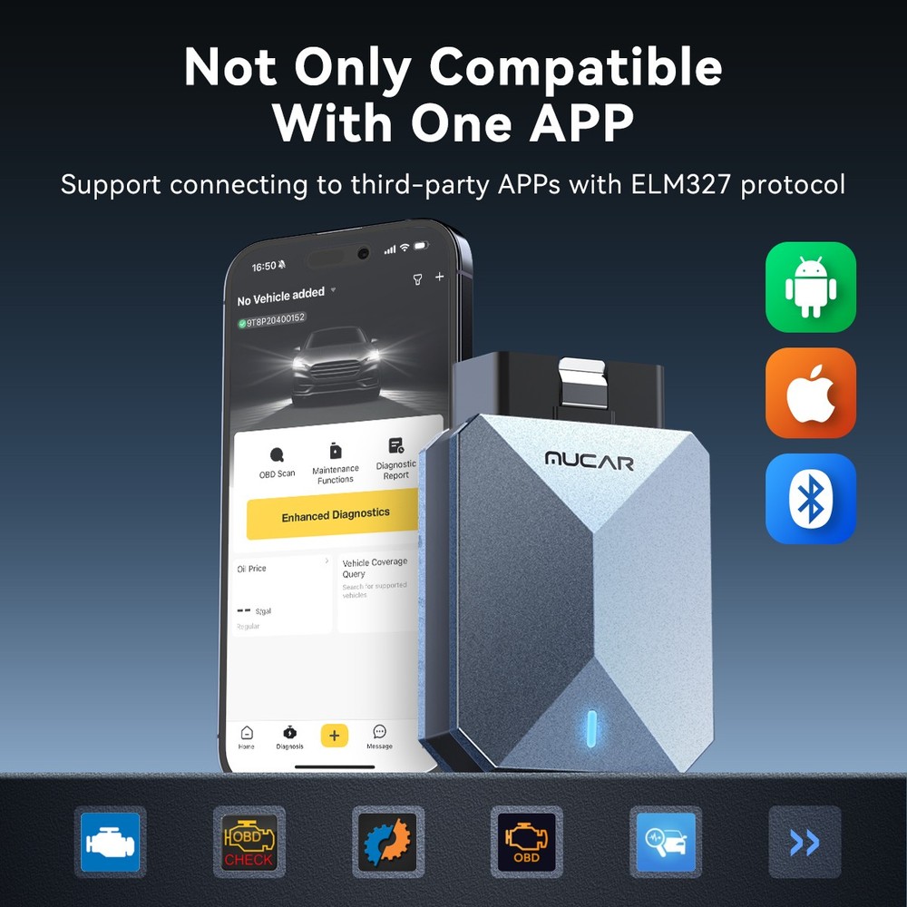 MUCAR BT200 MAX Car OBD2 Scanner AUTO All System Diagnostic Code Readers Tool US