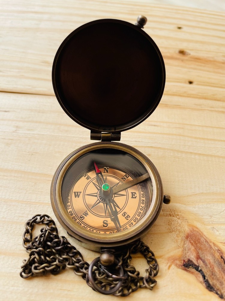 Brass compass 2.0 Inches With Leather Cover