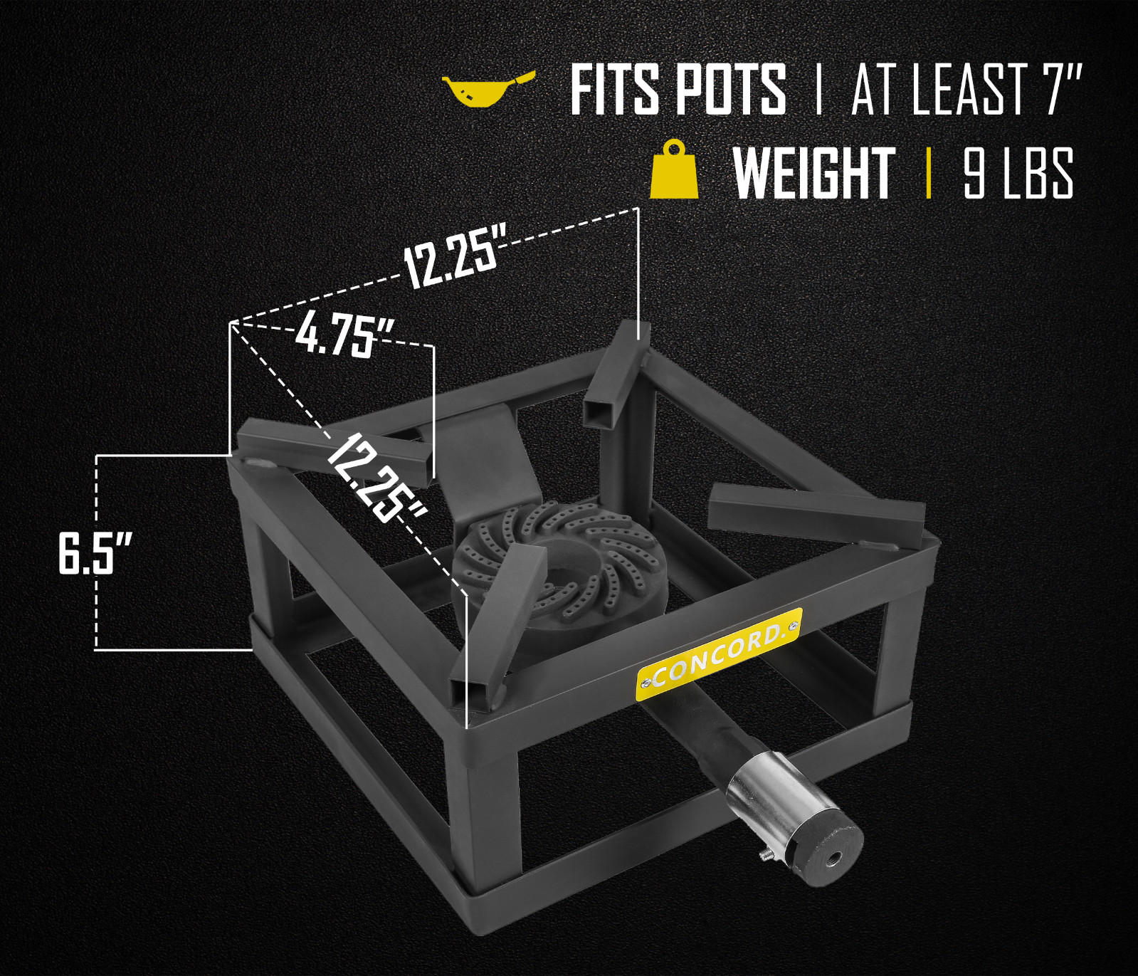 CONCORD 12" THE BLOCK BURNER Single Propane Outdoor Burner