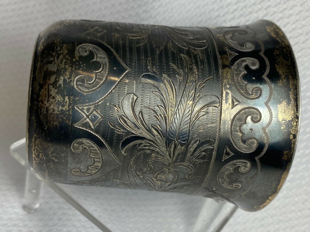 1872 Russian Cup 84 Silver Stamp Hallmarked Monogrammed EB & Dated 1904