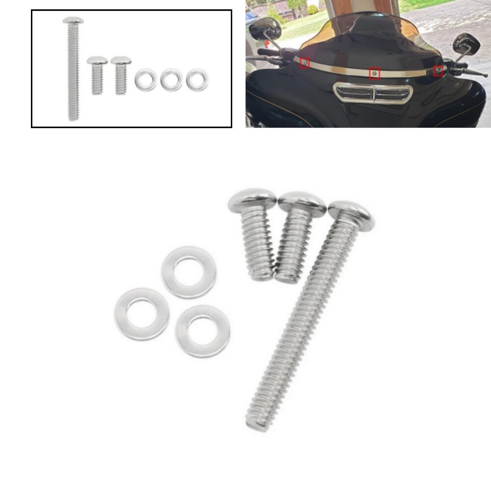Chrome Motorcycle Windshield trim bolt Windscreen Screws Fit For Harley Touring