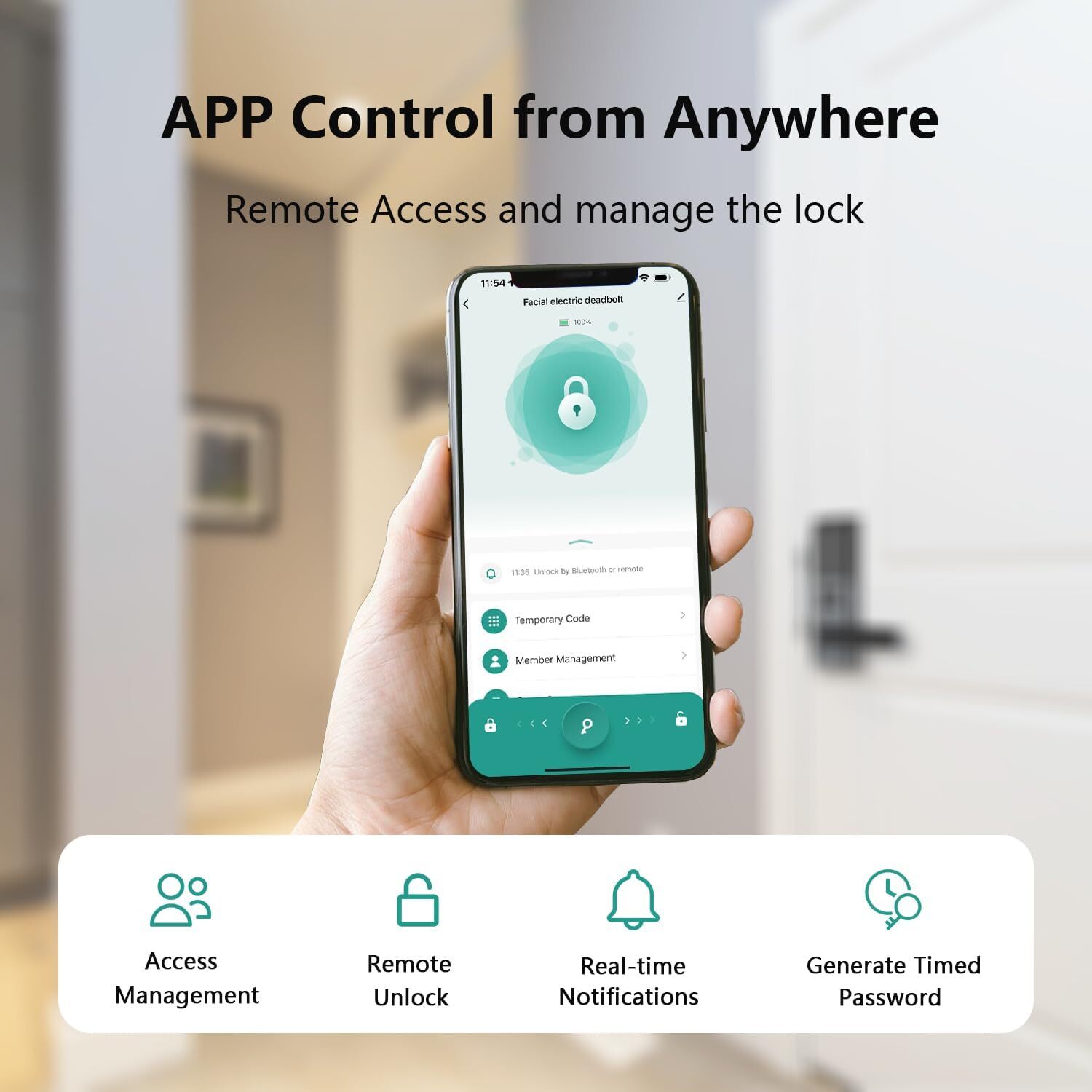 WiFi Door Lock with Camera, Deadbolt Smart Lock with Video Doorbell Keyless Lock