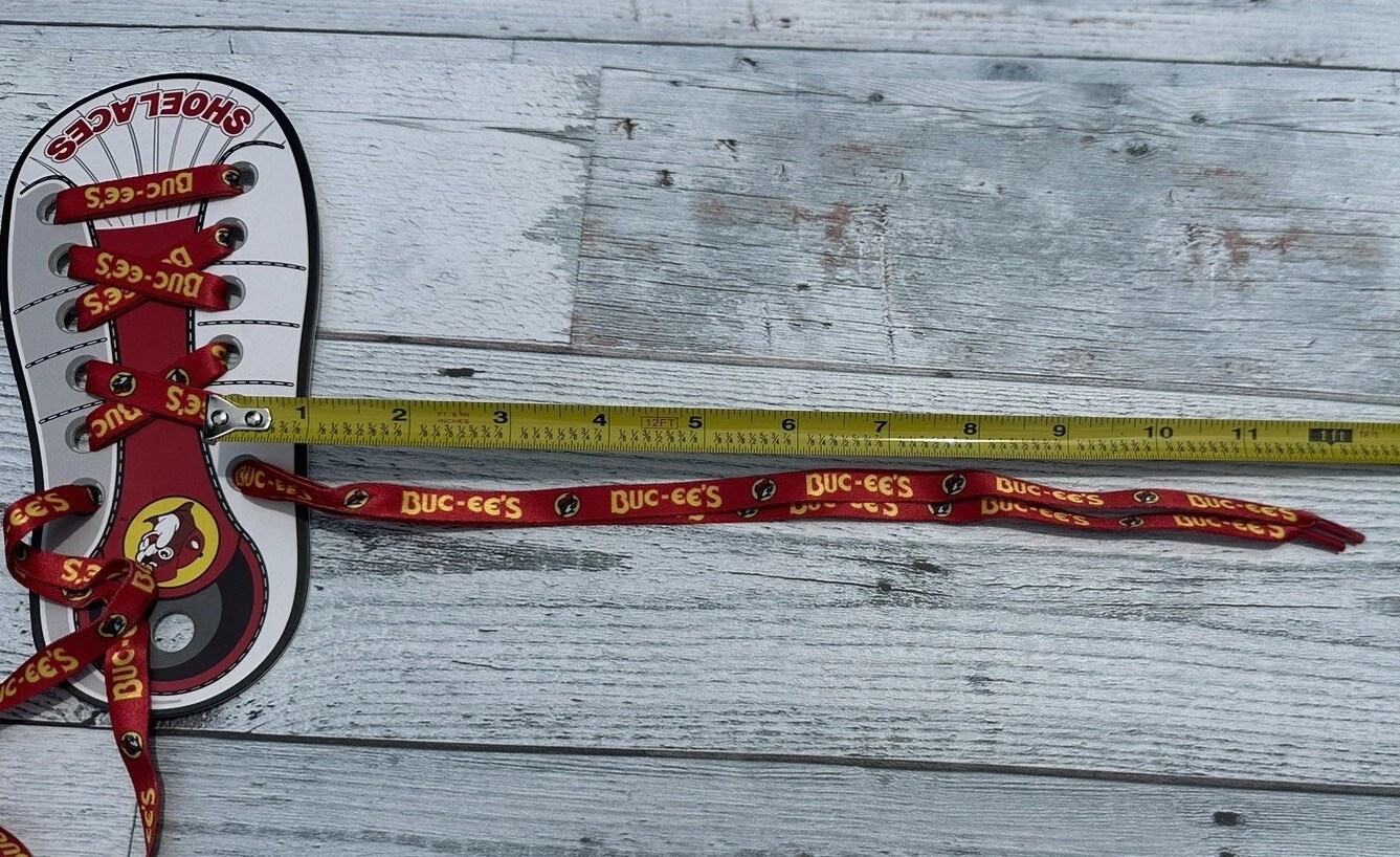 NEW Buc-ee’s Logo Shoe Laces 1 Pair of Laces Red and Yellow