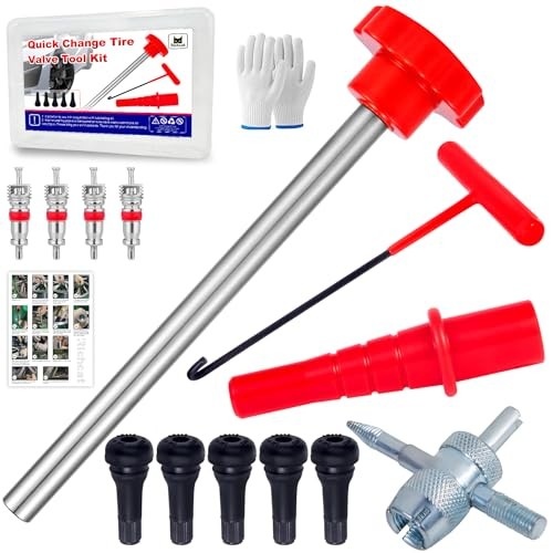 Quick Change Tire Valve Tool Kit,Tire Valve Stem Core Quickly Replacement Set B