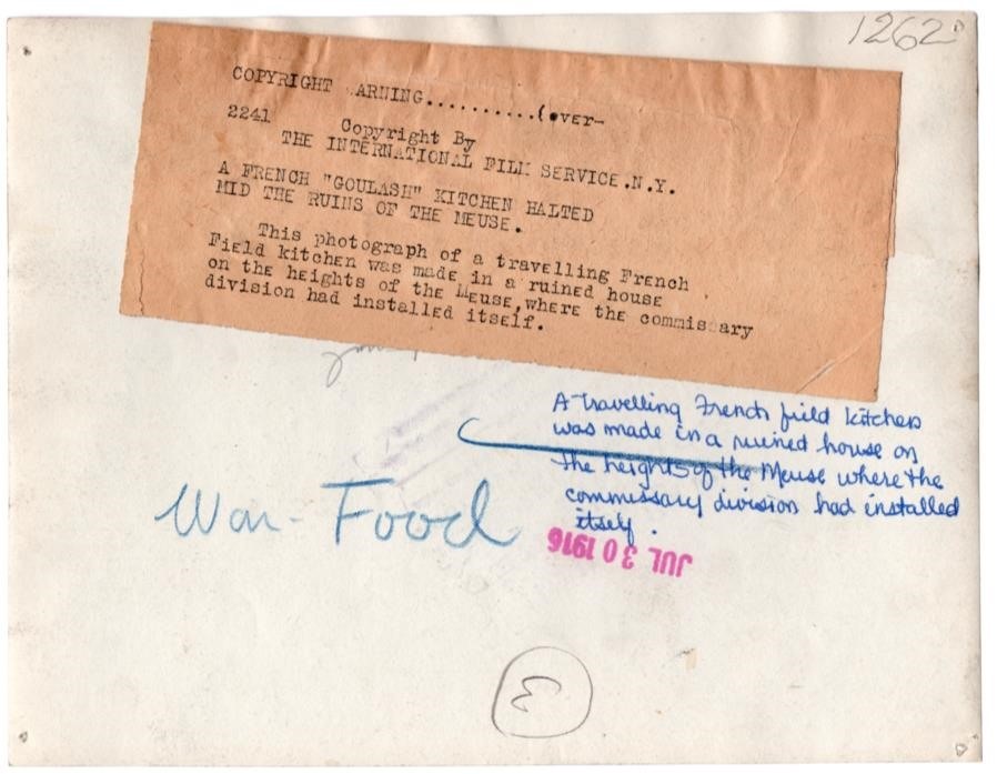 1916 French Field Kitchen at Ruins of House Meuse Area France 6.5x8.5 News Photo