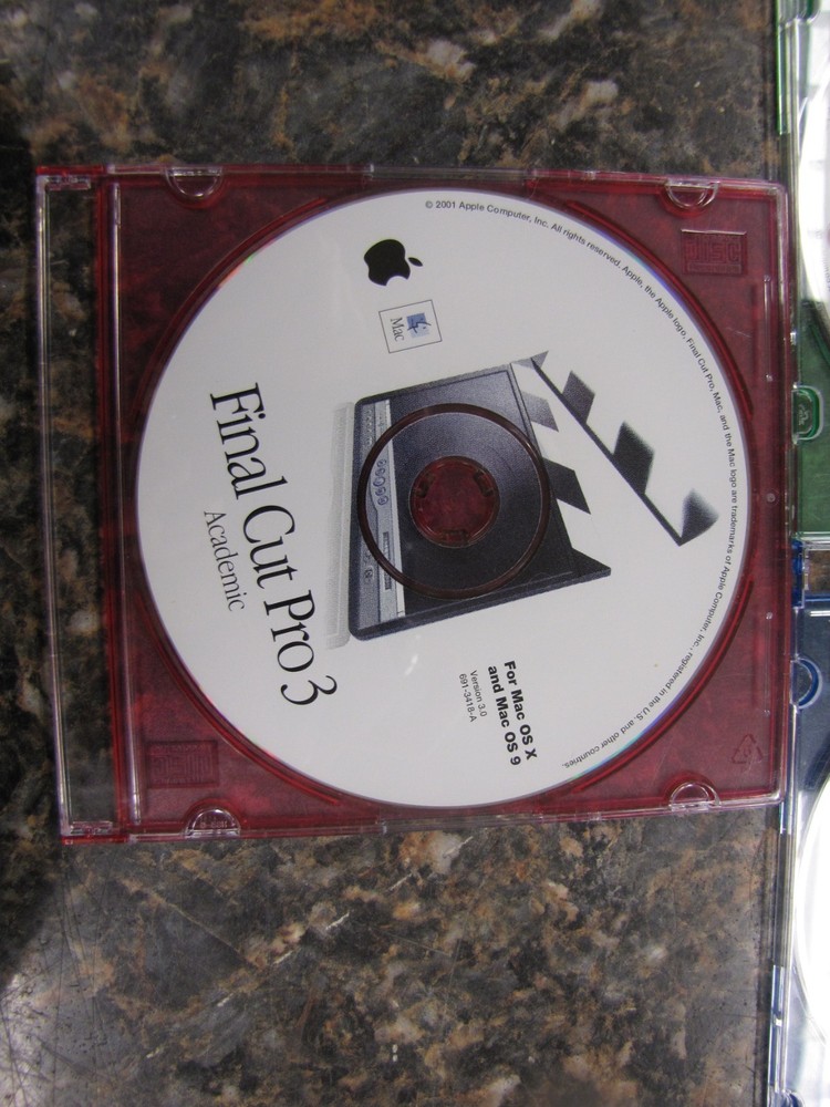Lot (3) Apple CD's Software Final Cut Pro 3 Tutorial & Academic, DVD Studio Pro