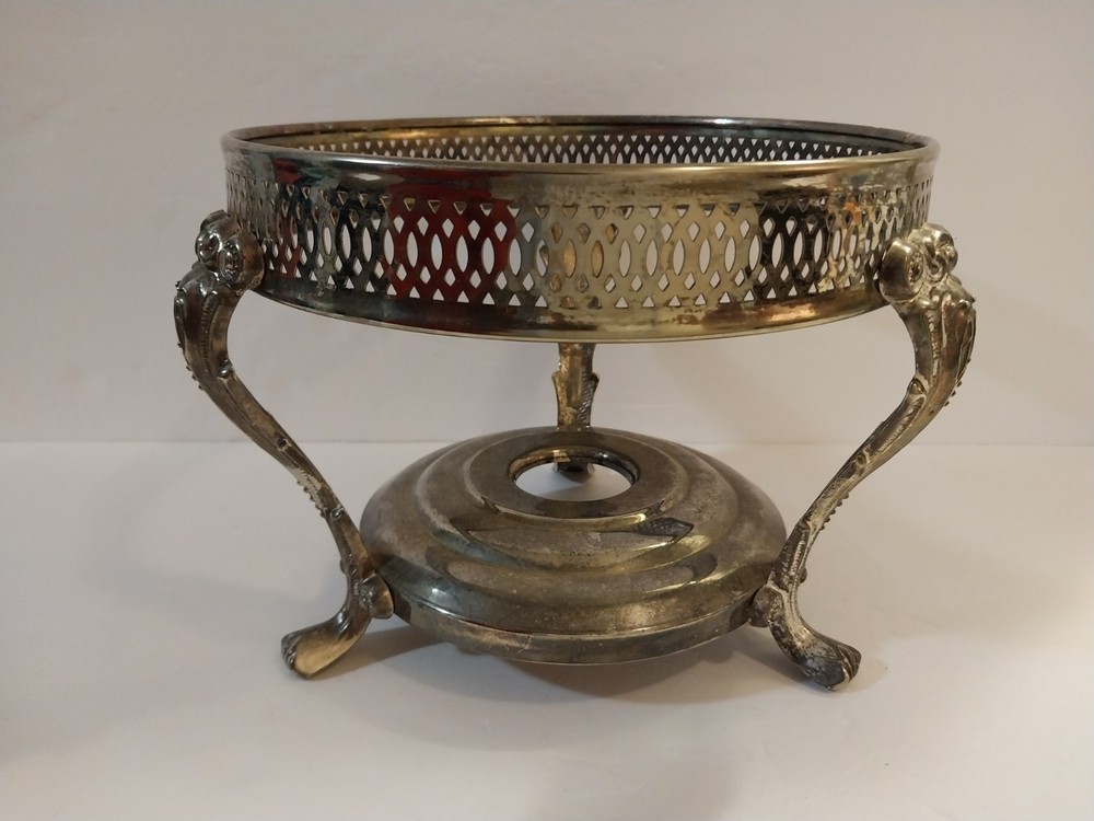 Vintage Silverplated Round Chafin Dish Stand