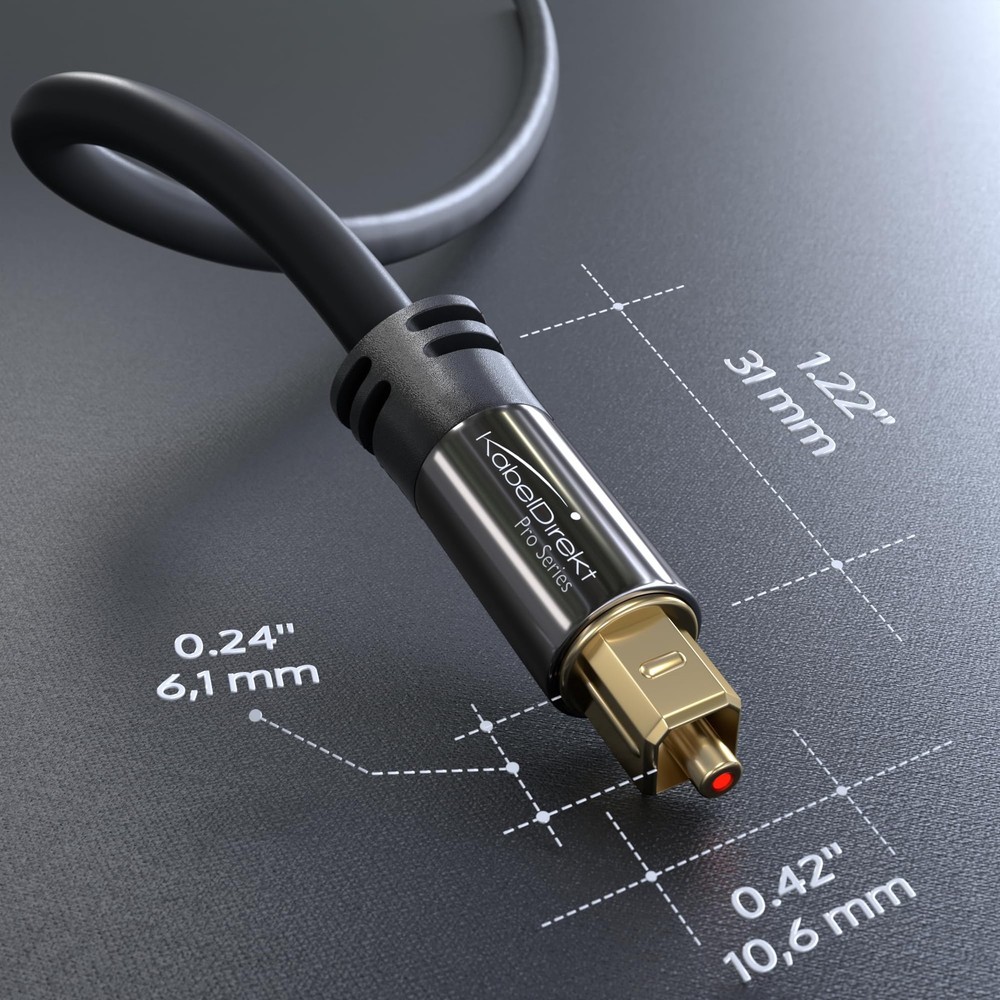 Optical Audio Cable â€“ 3ft â€“ Designed in Germany â€“ Digital Optical Audio...