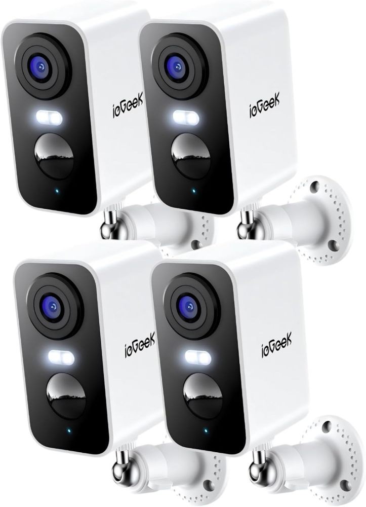 ieGeek Security Camera System 4 Pcs Wireless Outdoor 2K 3MP, Battery Powered