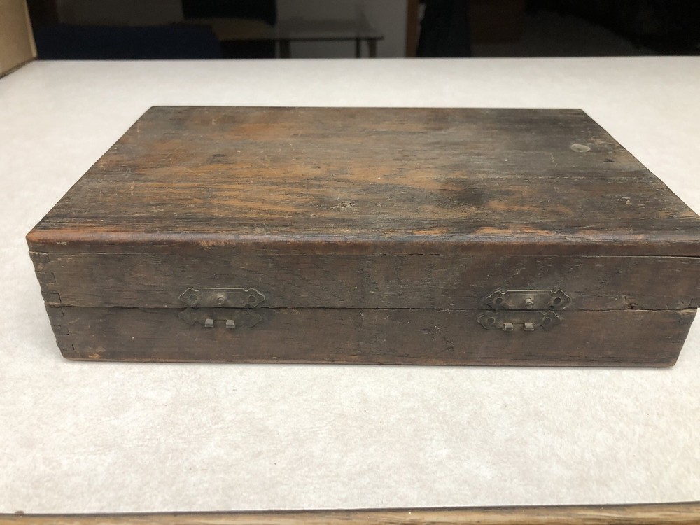 8 Antique Vintage Irwin Auger Bits Oak Case Box