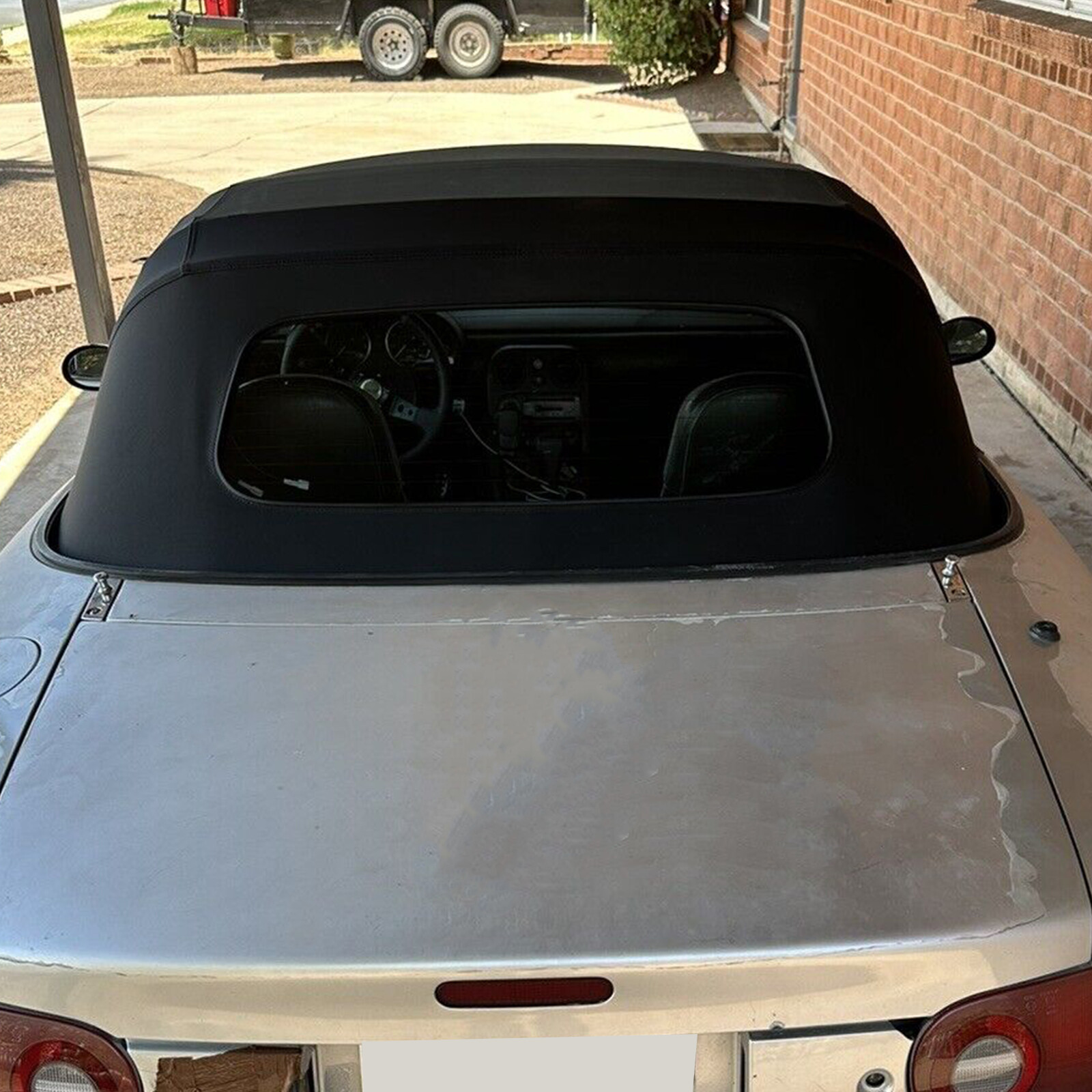 Black Convertible Soft Top w/Heated Glass Window For Mazda Miata 1990-2005 99-05