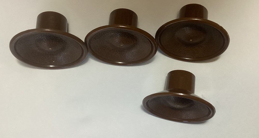 Bakelite Celluloid Brown Textured Art Deco Drawer Pulls Knobs Set of 4