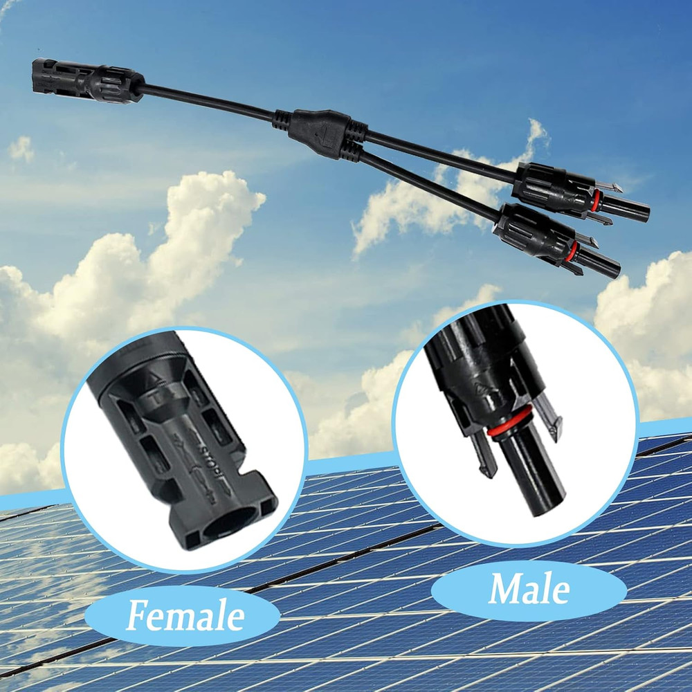 Solar Cable Y Splitter, 6 Mm² Solar Panel Y Plug, Solar Cable Splitter Solar Pan