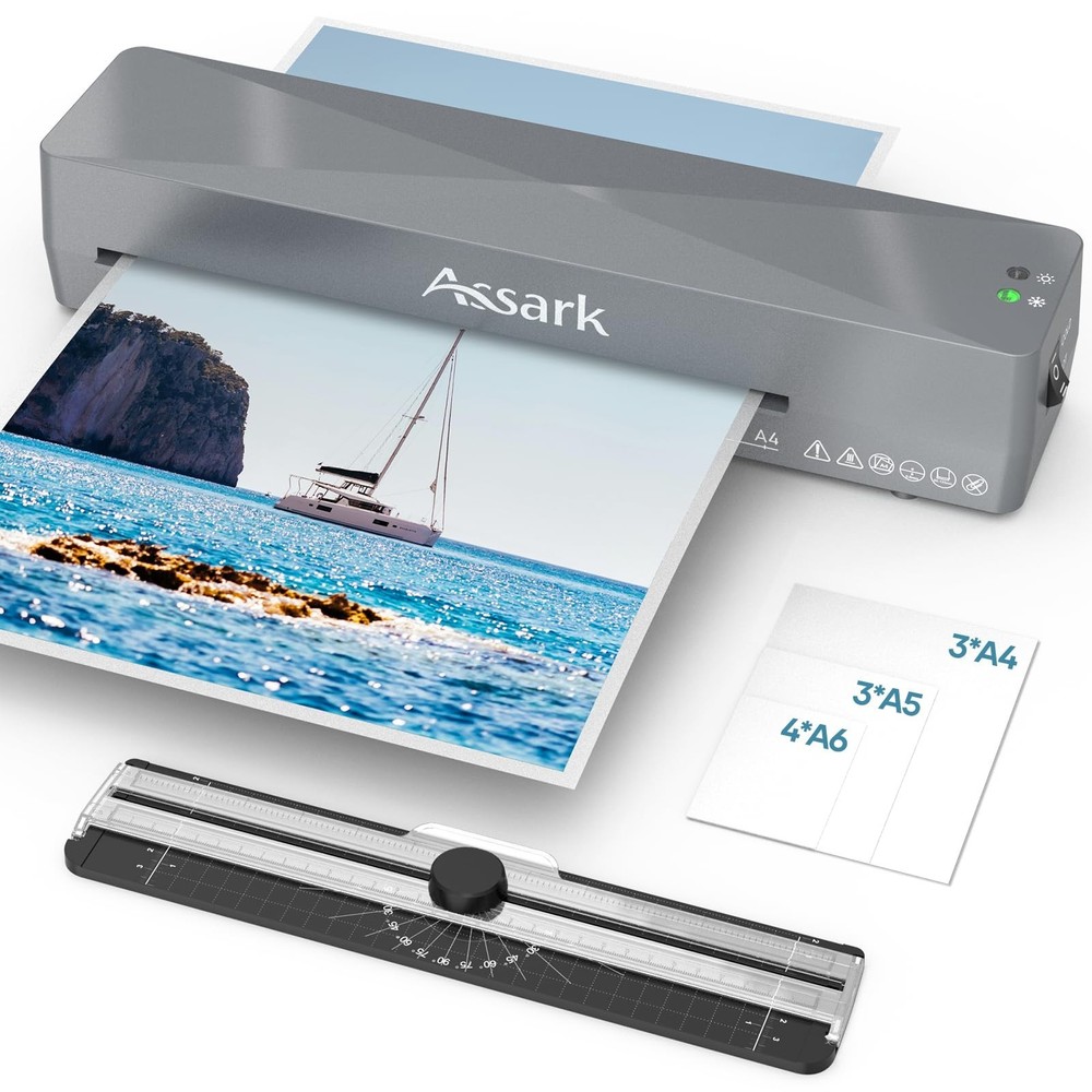 Laminator Machine 9 Inch with 10 Laminating Sheets, Laminator A4 with Quick P...