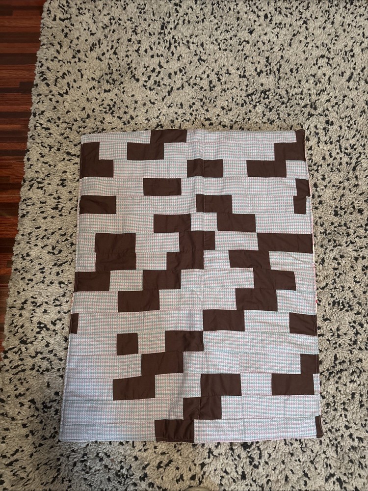 Handmade Colorful scrap lap quilt