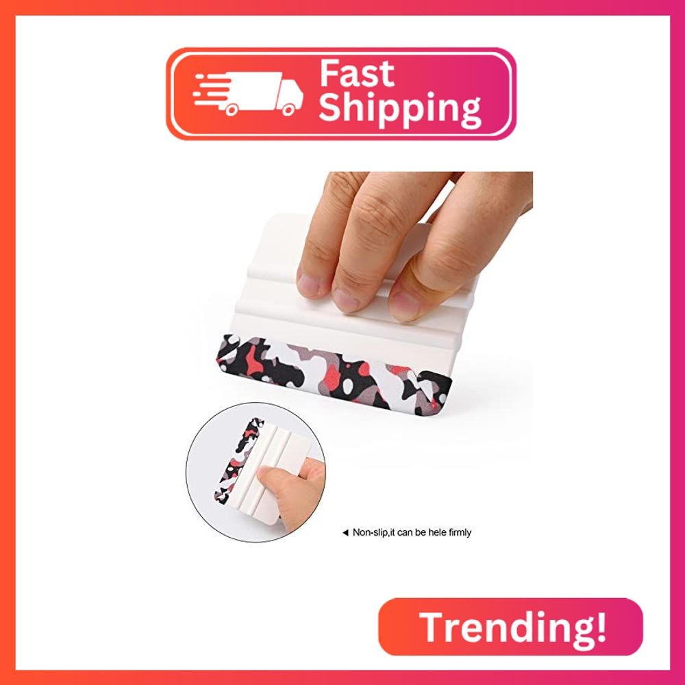 Gomake Vinyl Wrap Squeegee 10PCS Plastic Felt Edge Application Tool with 5PCS Fe