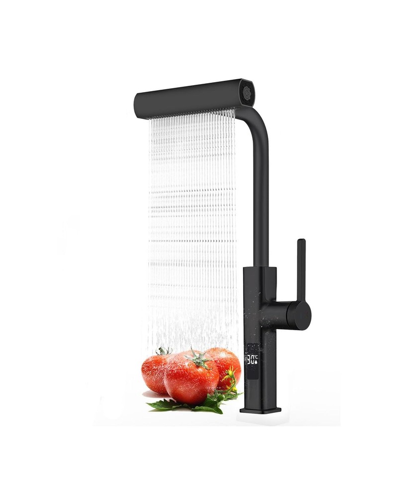 Black Kitchen Faucet with Pull Down Sprayer, Waterfall Pull Out Kitchen Fauce...