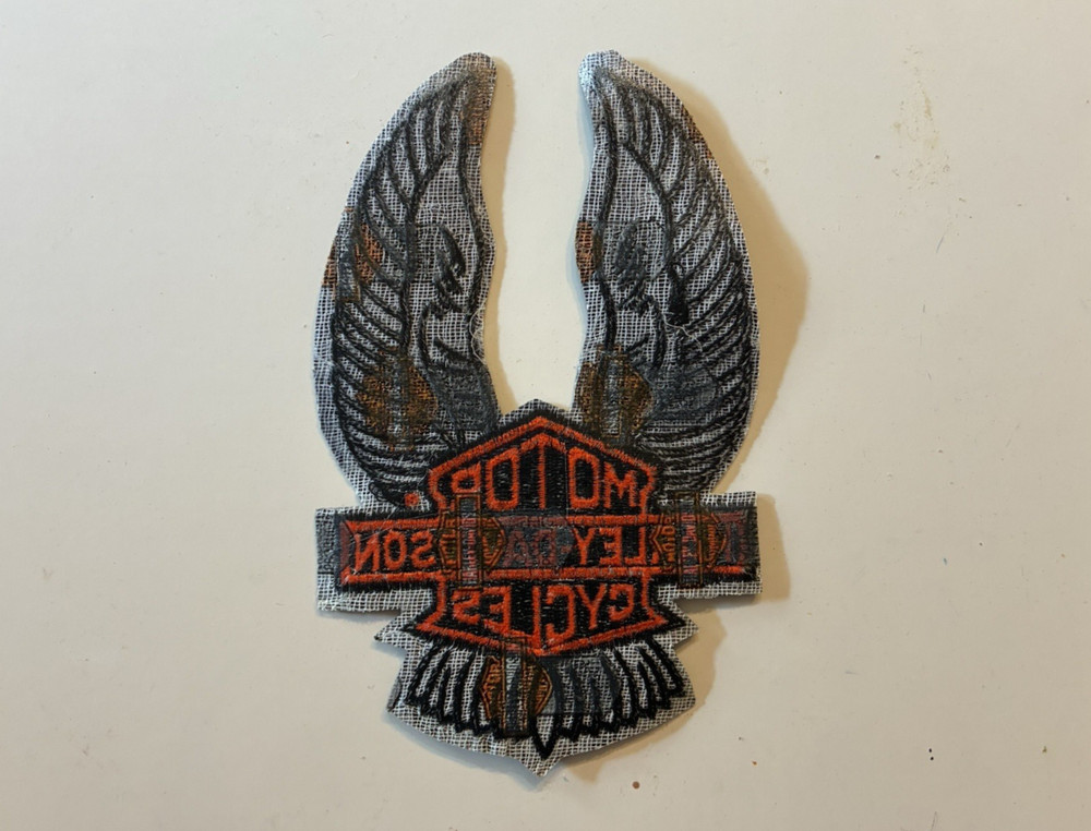 NOS 8 1/4" Harley Davidson Eagle Wings UP Patch Jacket HOG Bar Shield Black OLP