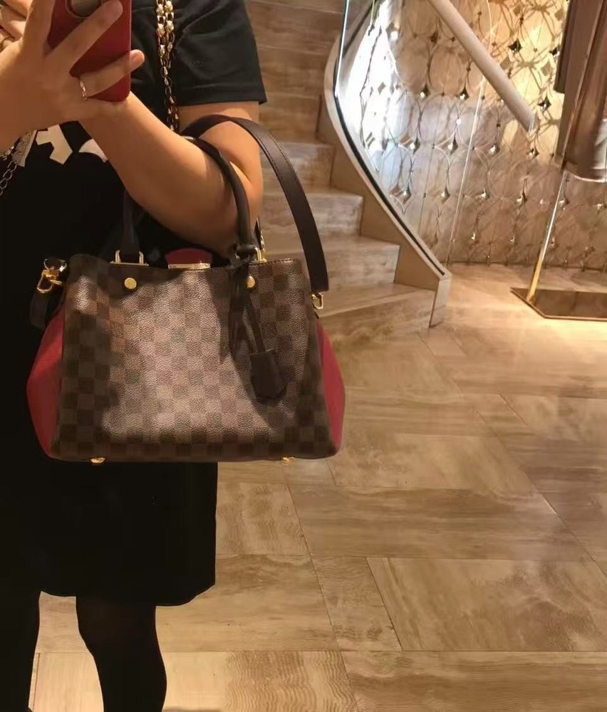 LOUIS VUITTON Damier Ebene Brittany Bordeaux auth