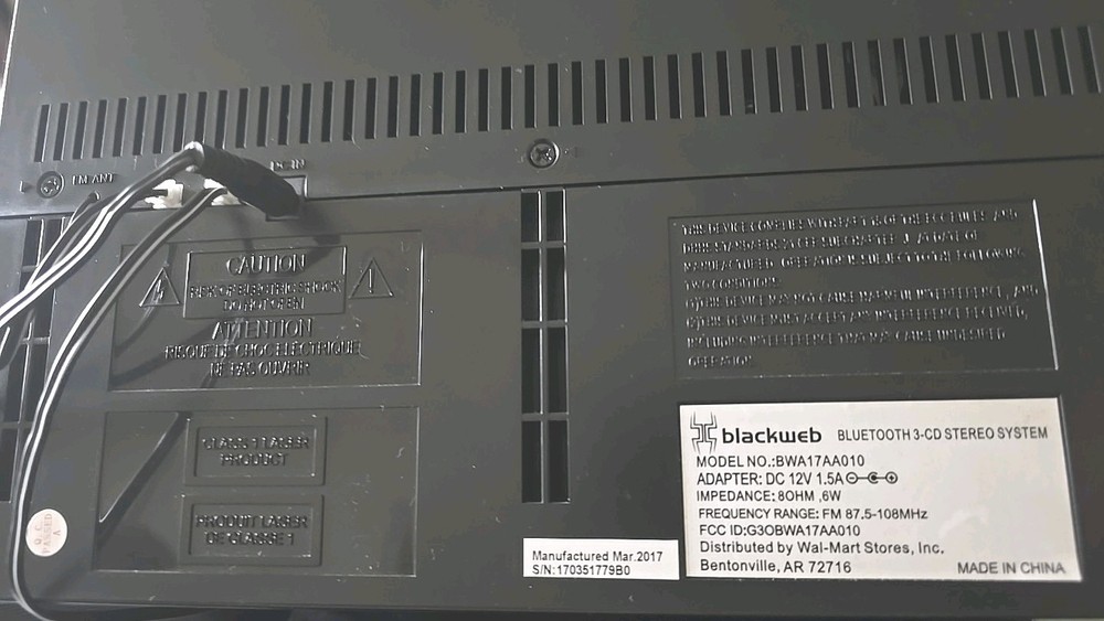 Blackweb 3CD Changer AM/FM Stereo | BLUETOOTH | AUX | CD Changer Not Working