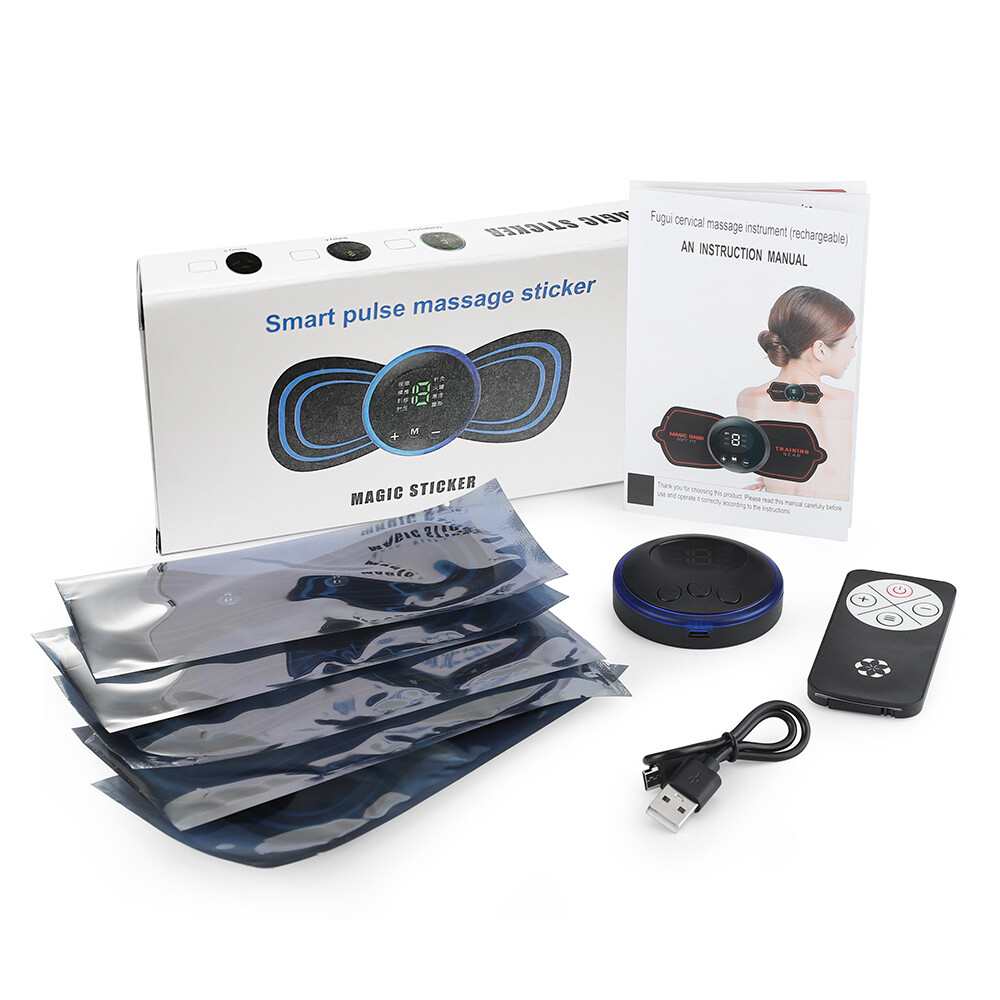 5Pcs Portable Mini Electric Neck Back Massager Cervical Massage Patch Stimulator