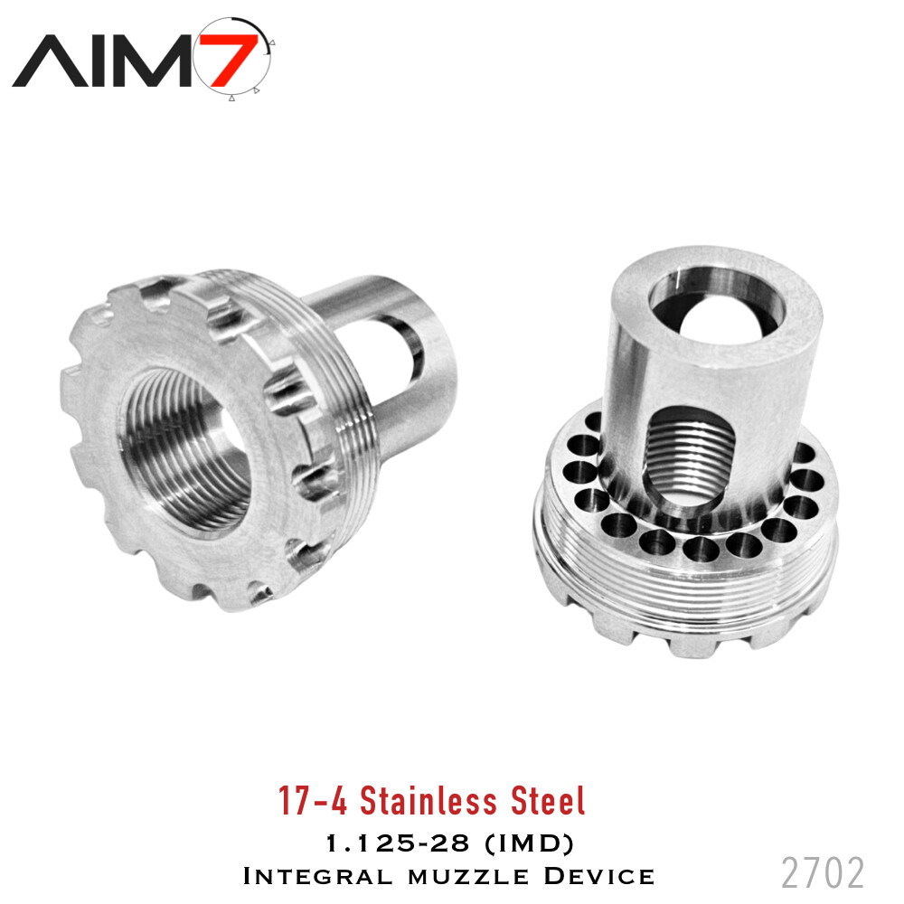 AIM 7 Integral Muzzle Device (IMD) Thread Mount 1.125×28 ALPHA 5/8X24 TPI