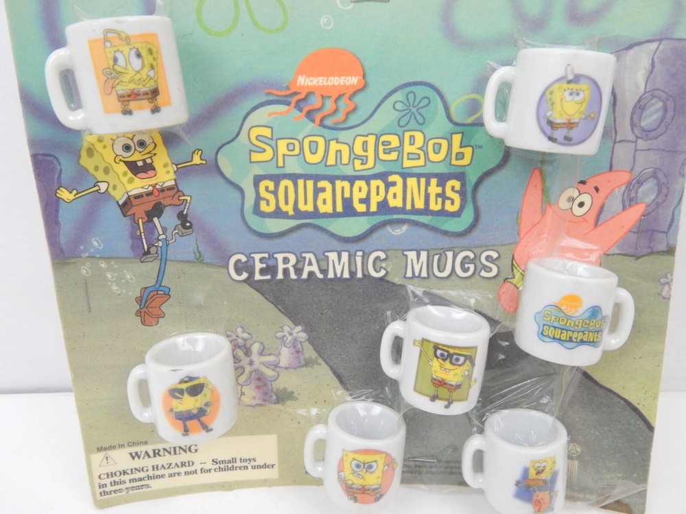 5R Spongebob Squarepants Ceramic Mini Mugs Vending Machine Display Header 2002