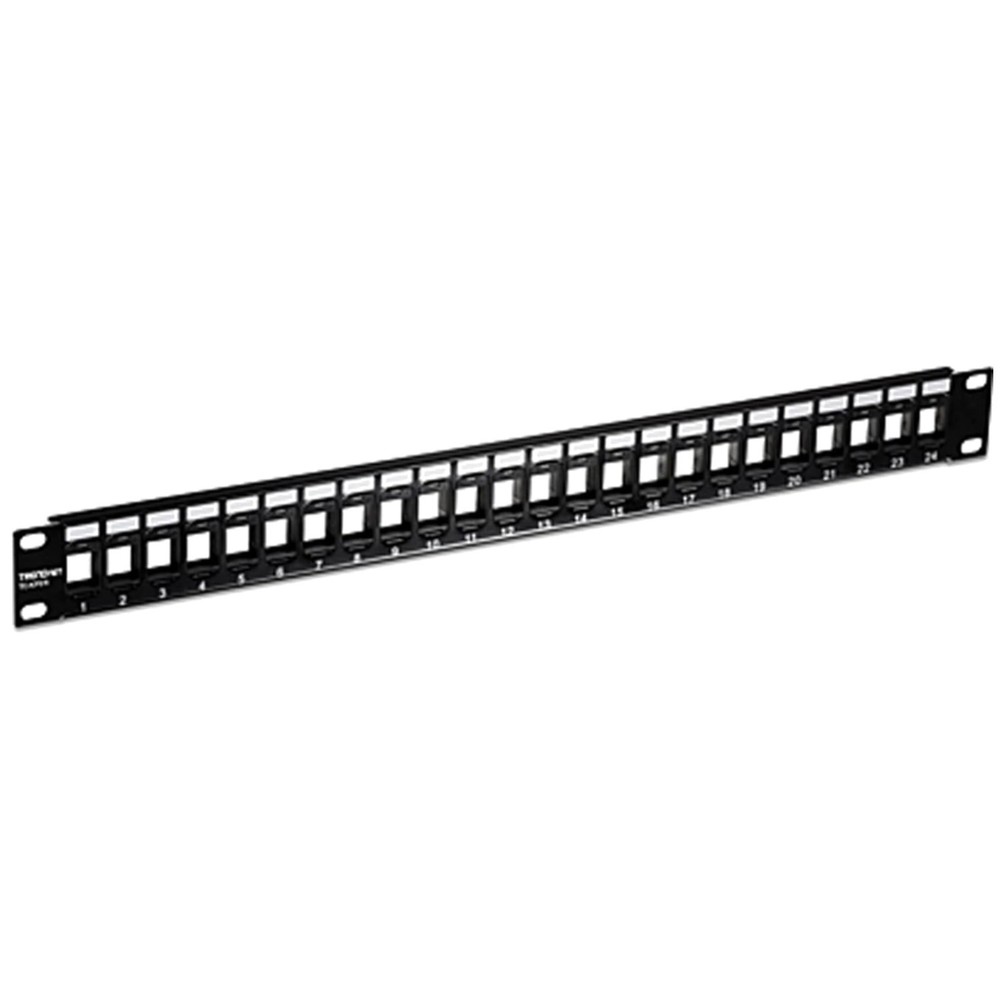 24-Port Blank Keystone Patch Panel for Cat6 Jacks, 1U Rack