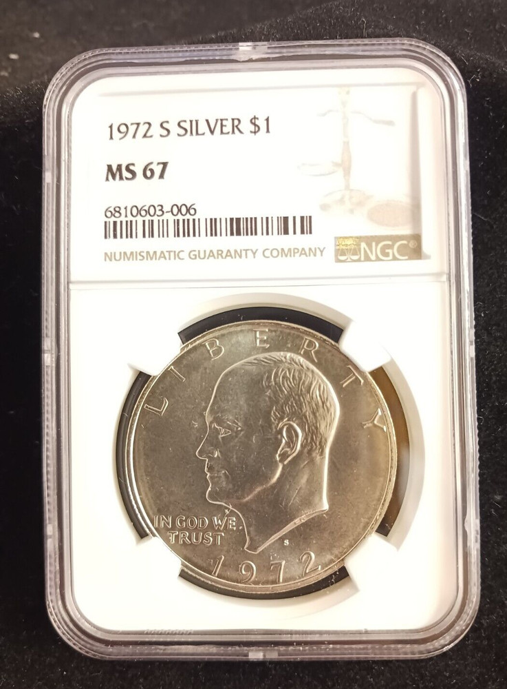 1972(S) Silver $ NGC MS 67 Ike Dollar Coin