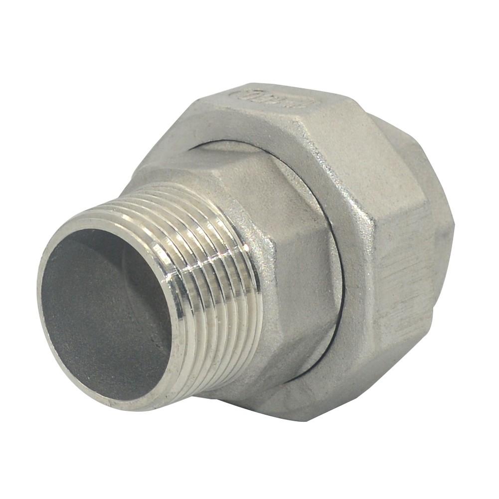 Stainless Steel Union 1" in NPT Pipe Split Coupling Male to Female MF
