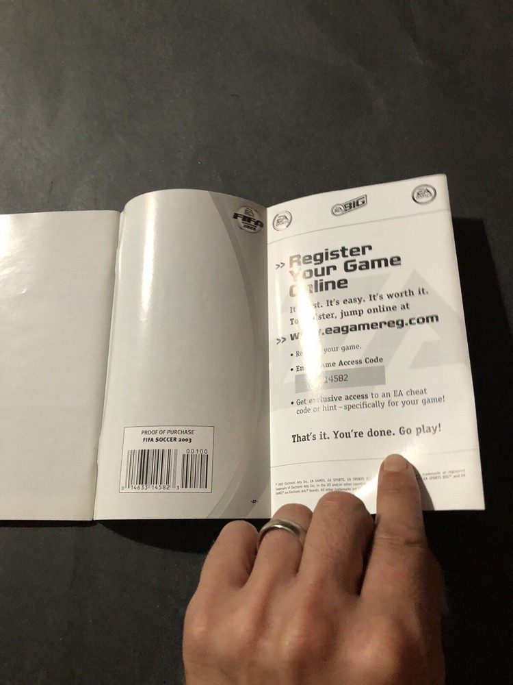 fifa soccer 2003 GameCube manualGameCube manual Only