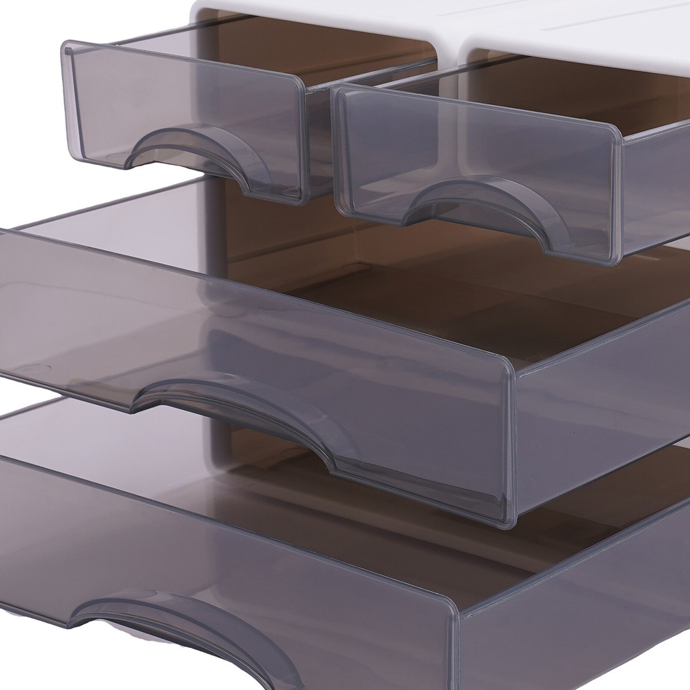 Office Storage Box with 4 Drawers Plastic Stackable Storage Drawers Organizer