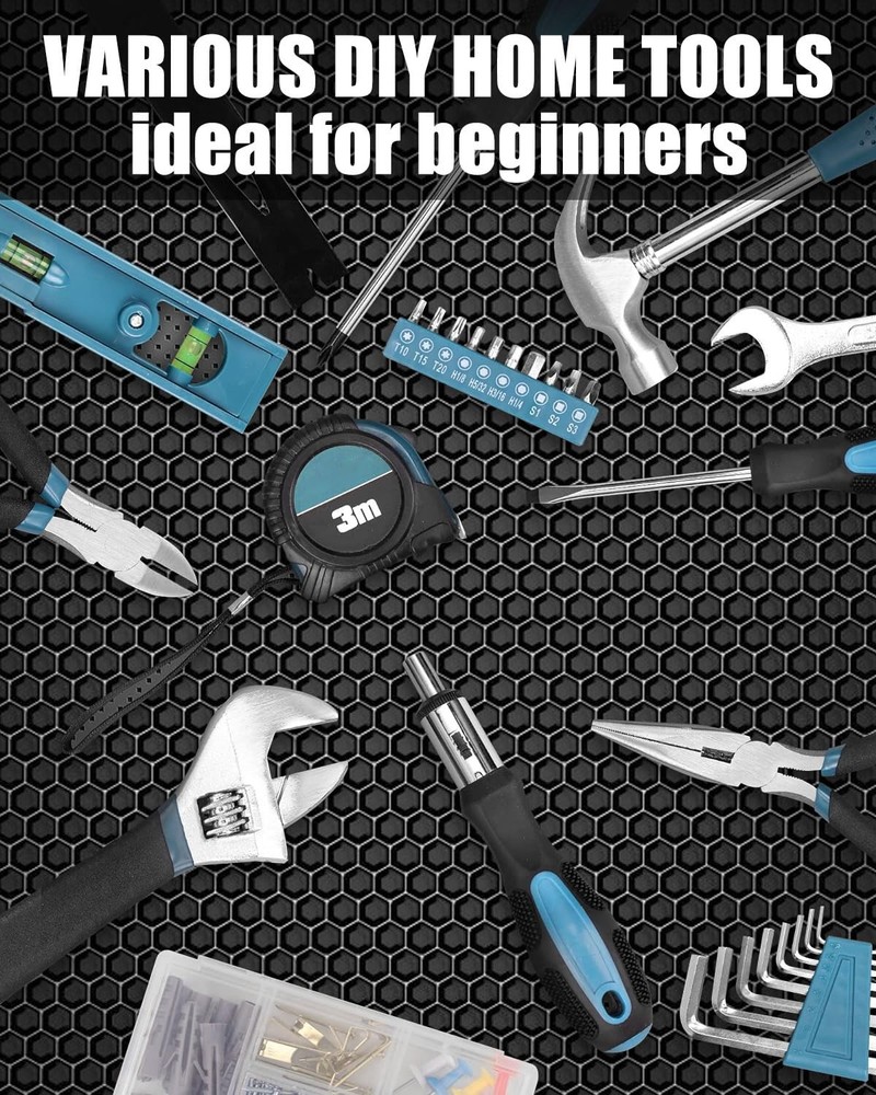 Zeite Tool Kit for Home 144 Piece Hand Tool Set with Storage Box General Basic