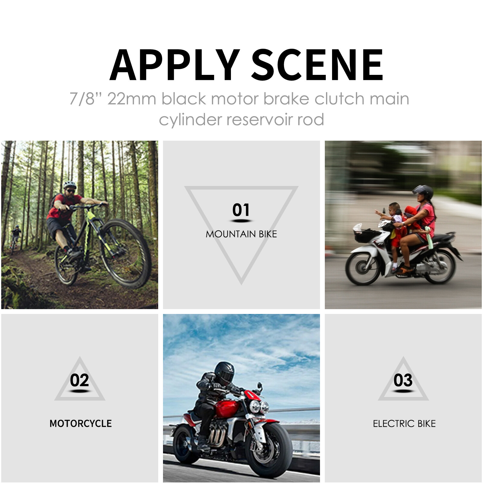 Motorcycle 7/8" Handlebar Hydraulic Brake Master Cylinder with Wire Clutch Lever