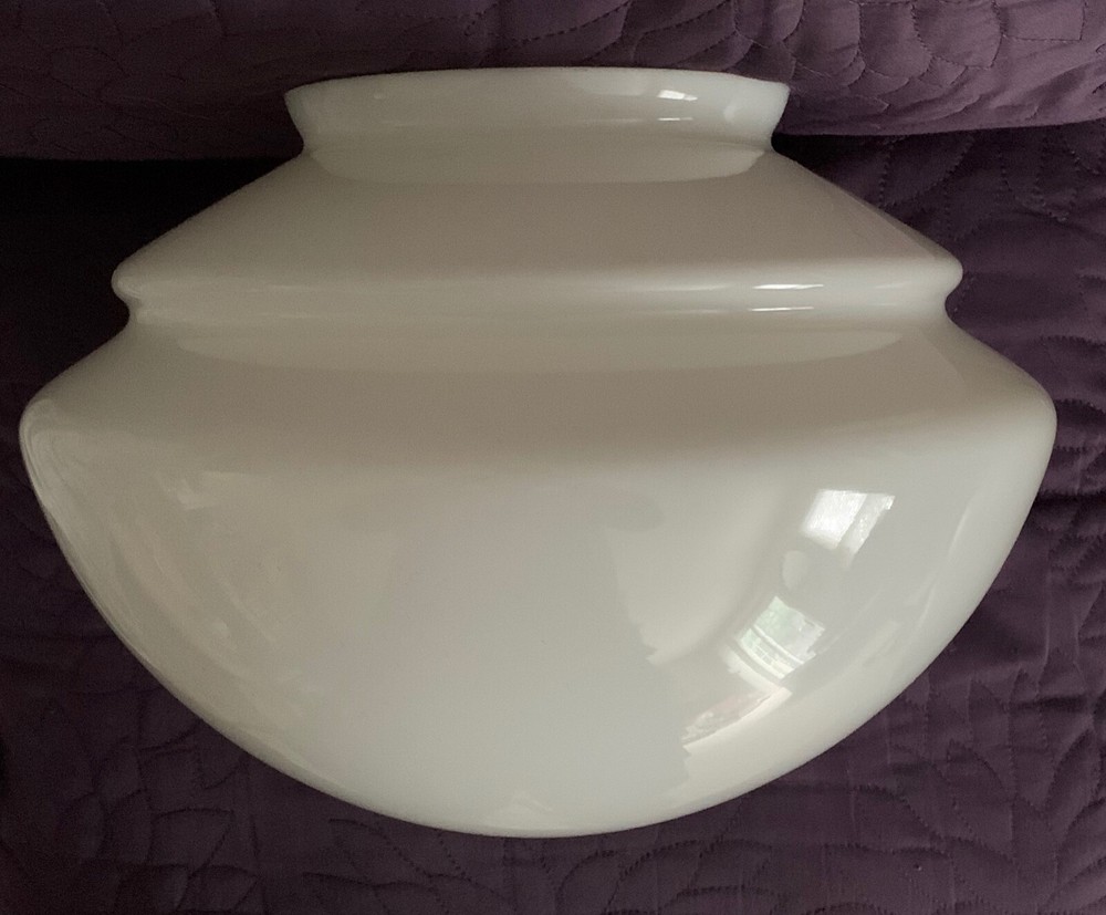 ART DECO  CEILING LIGHT GLOBE  ROUND  STEPPED  C. 1930'S  WHITE  MODERN