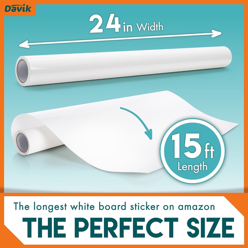 Davik - Multi-Purpose, Easy Cut and Setup Whiteboard Sticker - Customizable P...